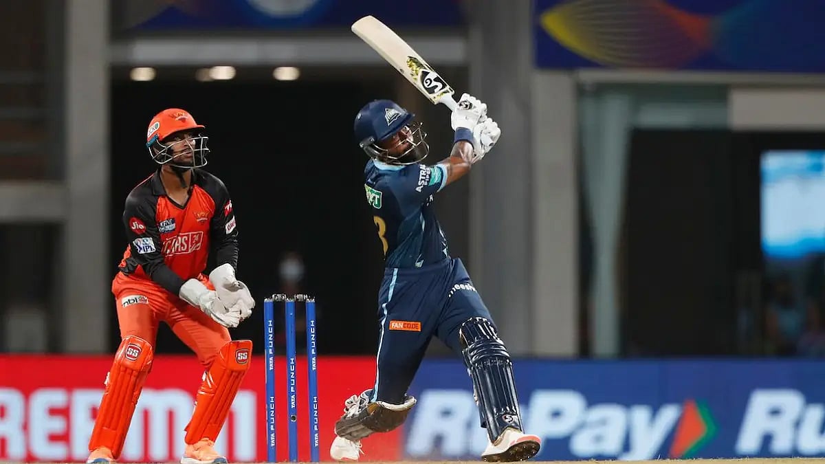 Hardik Pandya reached the milestone of 100 IPL sixes on Monday.