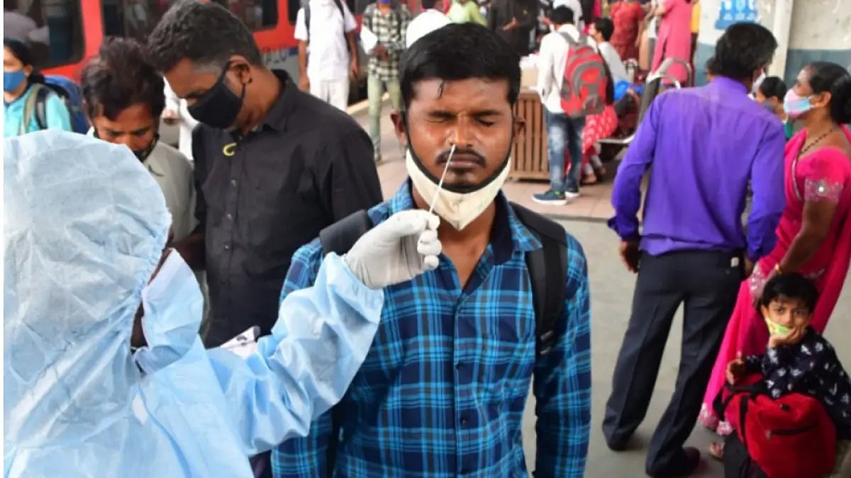 A man gets tested for Covid-19