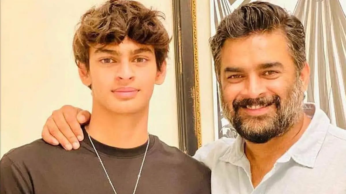 R Madhavan With Son Vedaant