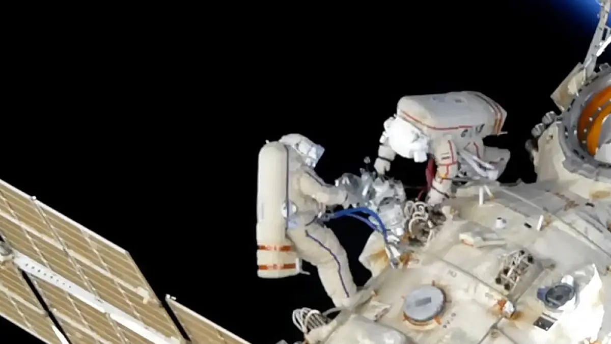File Photo : Spacewalk on the International Space Station