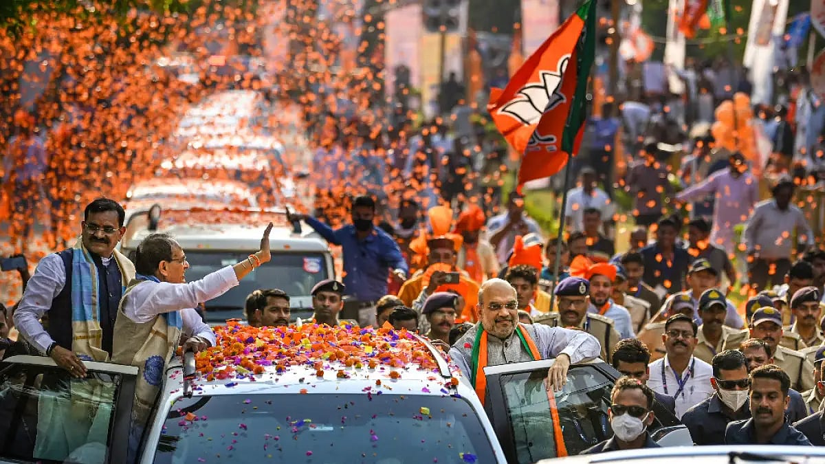 Amit Shah holds election rally 