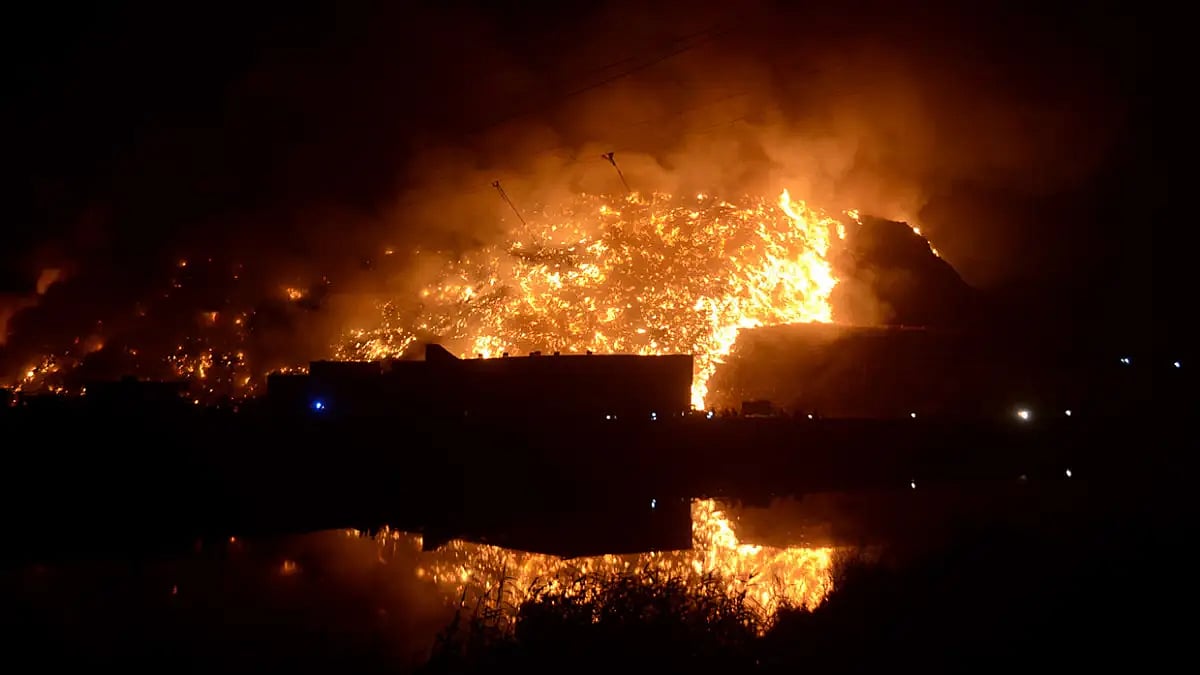 Massive Fire At Bhalswa Landfill Site In Delhi