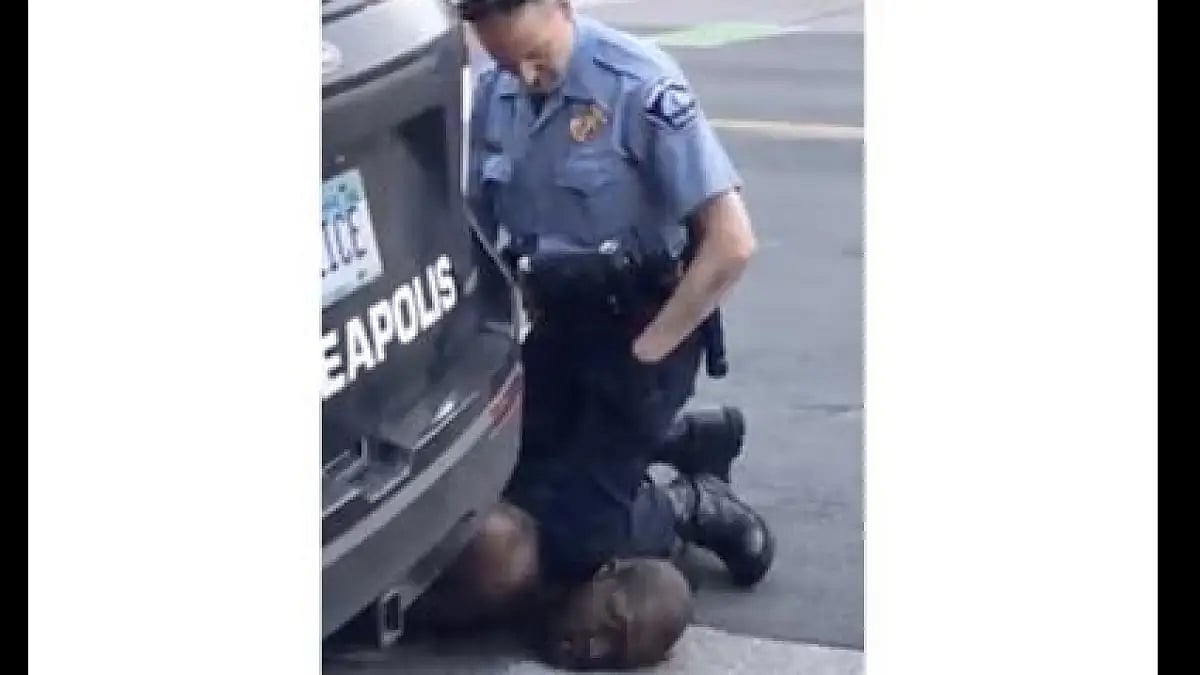 Then-Minneapolis Police Officer Derek Chauvin kneels on the neck of George Floyd