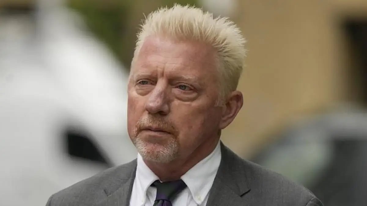 Boris Becker arrives at Southwark Crown Court for sentencing in London on April 29, 2022.
