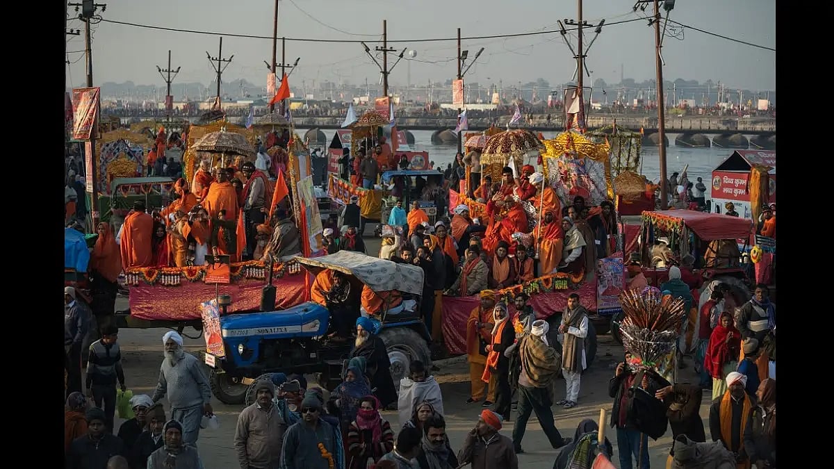 The Prayagraj Kumbh Mela in full swing