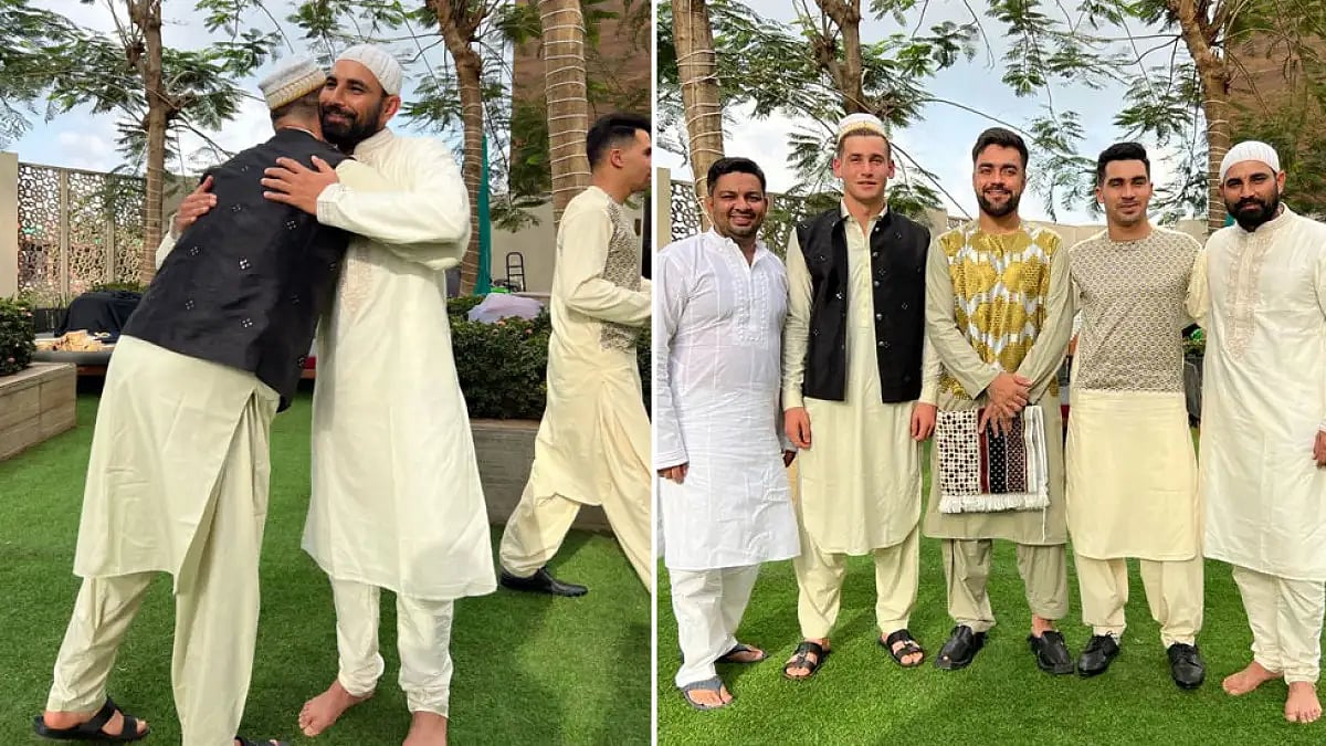 Mohammed Shami and his Gujarat Titans team-mates celebrated Eid-ul-Fitr and wished fans, Eid Mubarak.