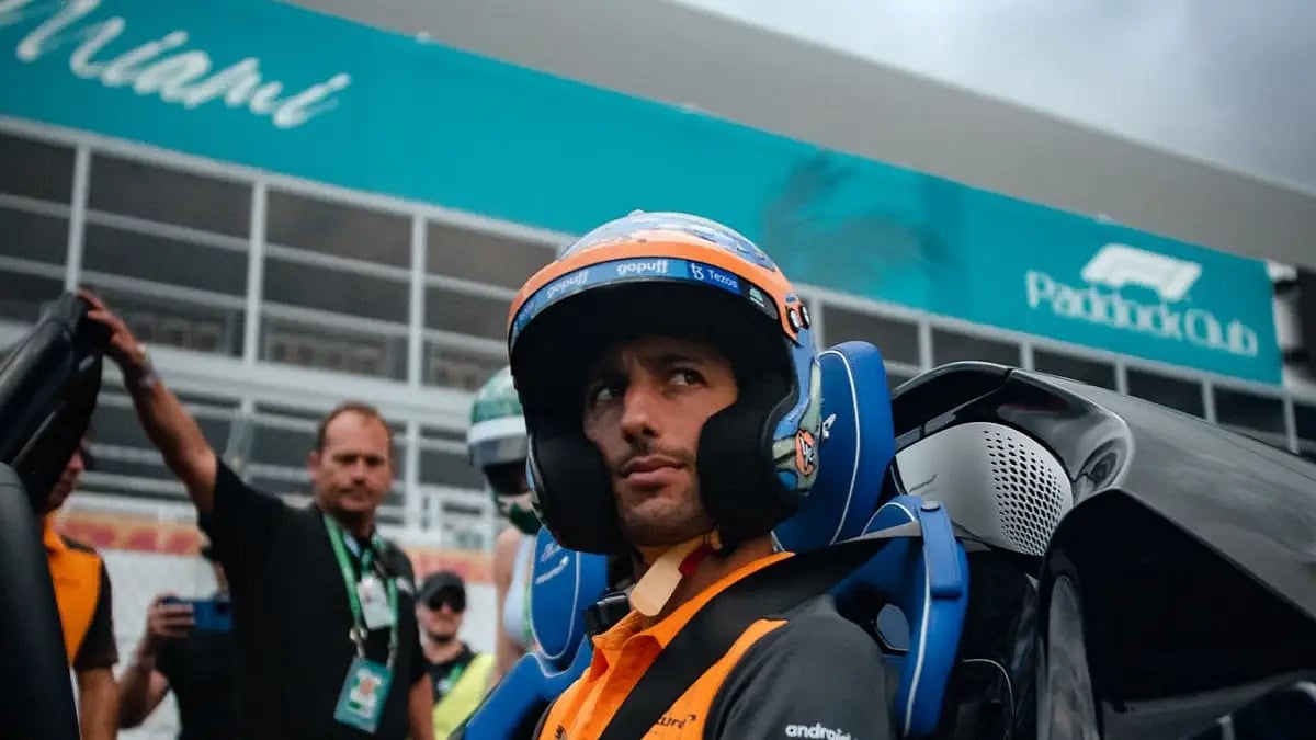 Mclaren driver Daniel Ricciardo took to the track of Miami Grand Prix.