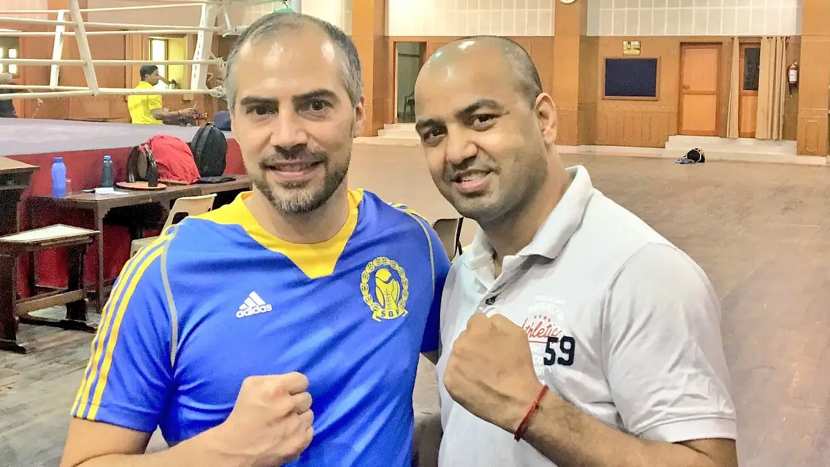 Santiago Nieva (L) was instrumental in lifting Indian boxing during his time.  