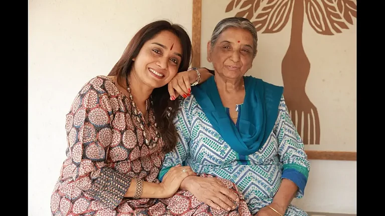 Author Sudha Menon With Her Mother - null