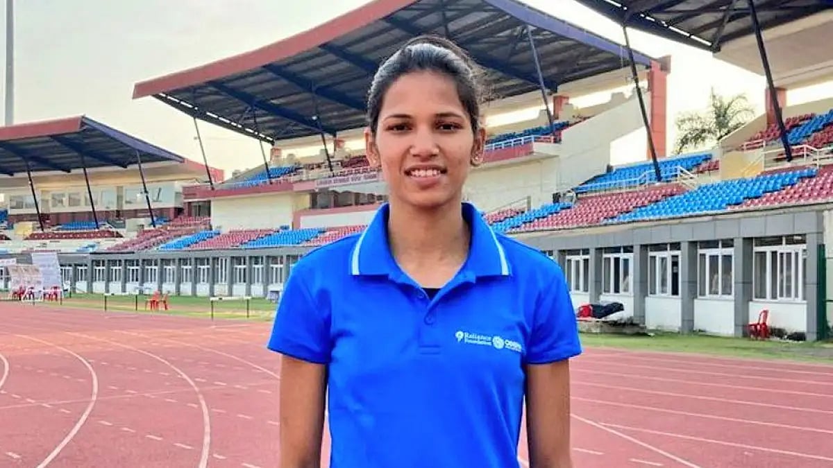 Jyothi Yarraji clocks 13.23 seconds. The old record (13.38 sec) belonged to Anuradha Biswal (2002).