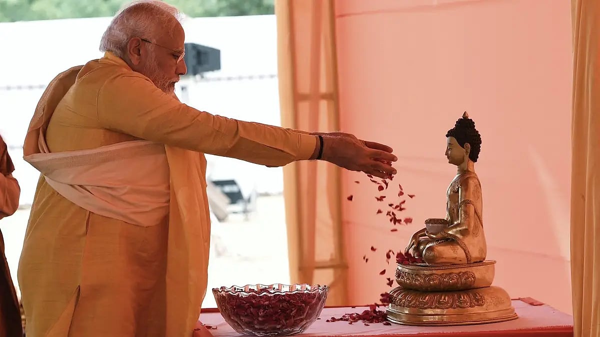 PM Modi in Lumbini, the birthplace of Buddha