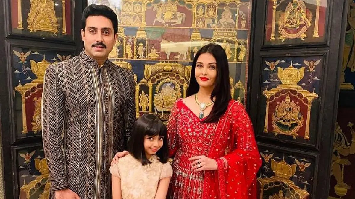 Aishwarya Rai Bachchan and Abhishek Bachchan with daughter Aaradhya Bachchan