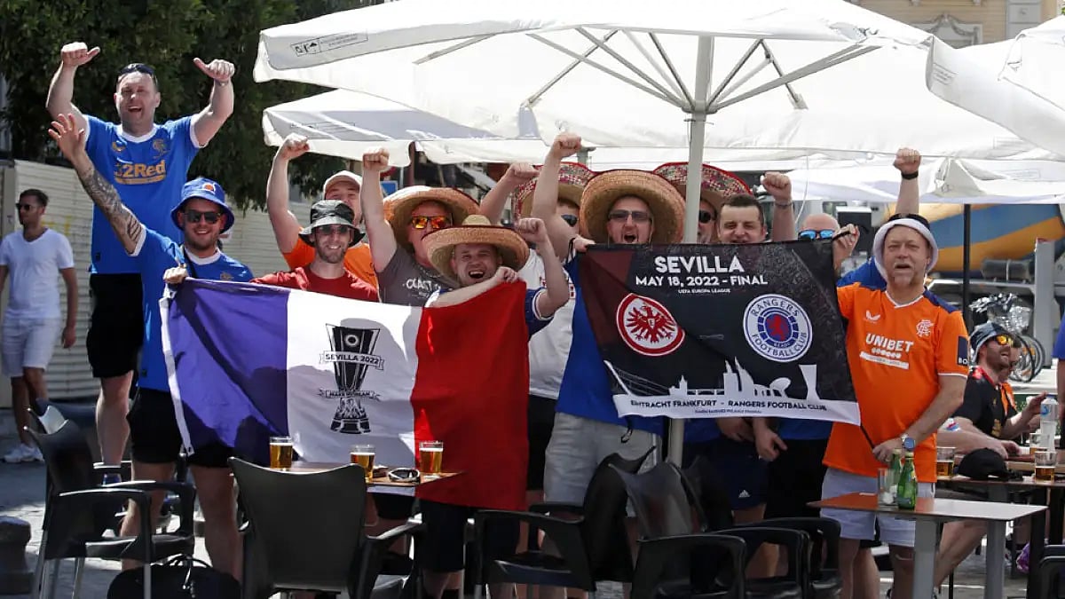 Sevilla braces for up to 150,000 supporters of Rangers and Eintracht Frankfurt arriving for the Europa League final.