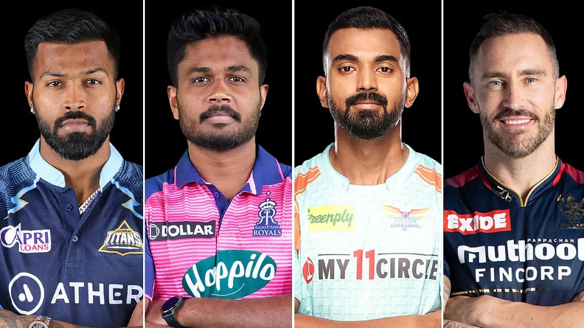 Captains of four qualified teams for IPL 2022.