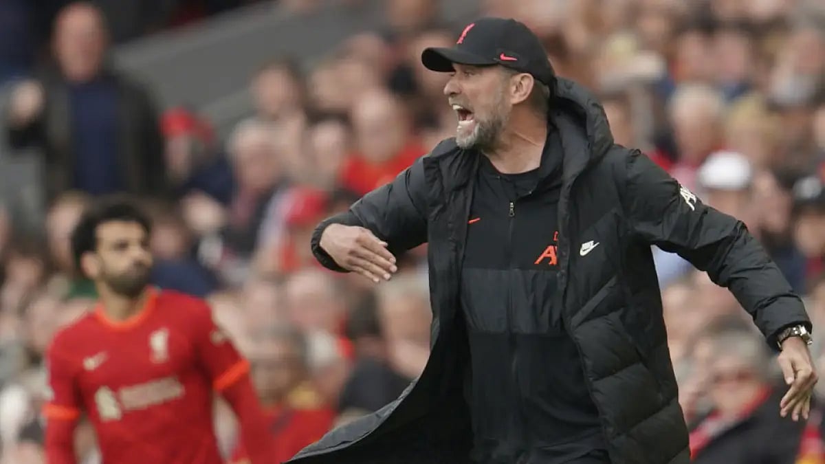 Liverpools manager Jurgen Klopp reacts during their EPL match against Wolverhampton at Anfield stad
