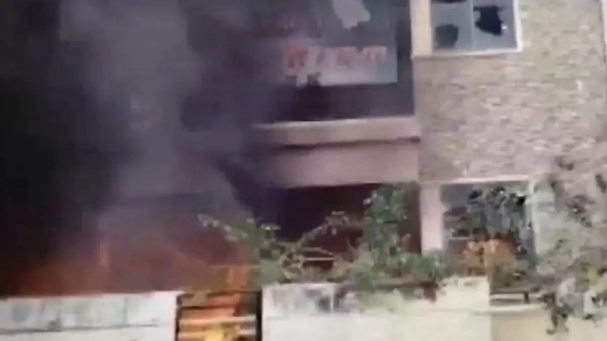 MLA Ponnada Satish's house was set on fire by protestors in Konaseema district in Andhra Pradesh. 