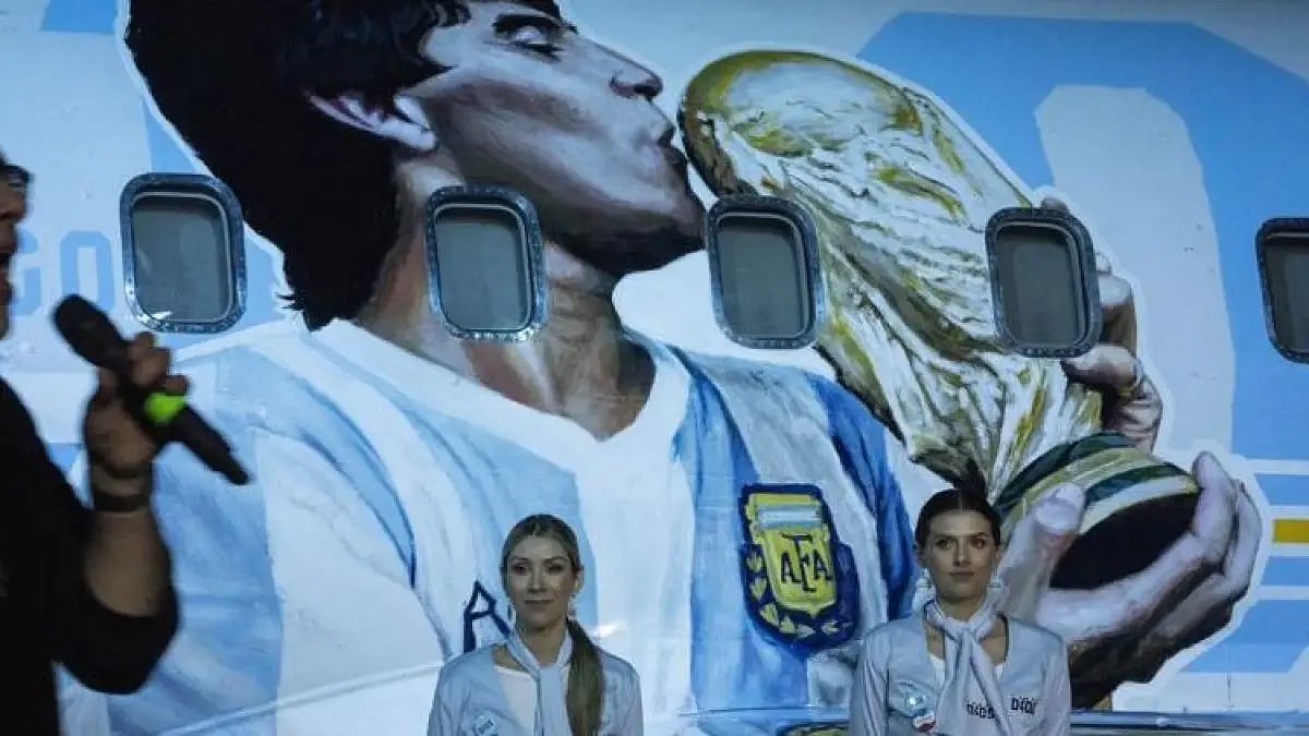 The aircraft dedicated to the late Diego Maradona in Argentina was unveiled on May 25, 2022.