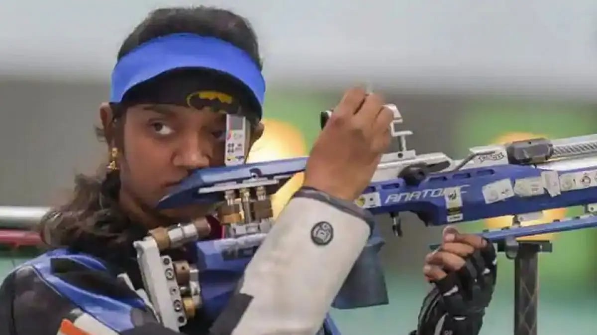 Indian trio of Elavenil Valarivan (in pic), Ramita and Shreya Agrawal beat their Danish counterparts 17-5 in the final.