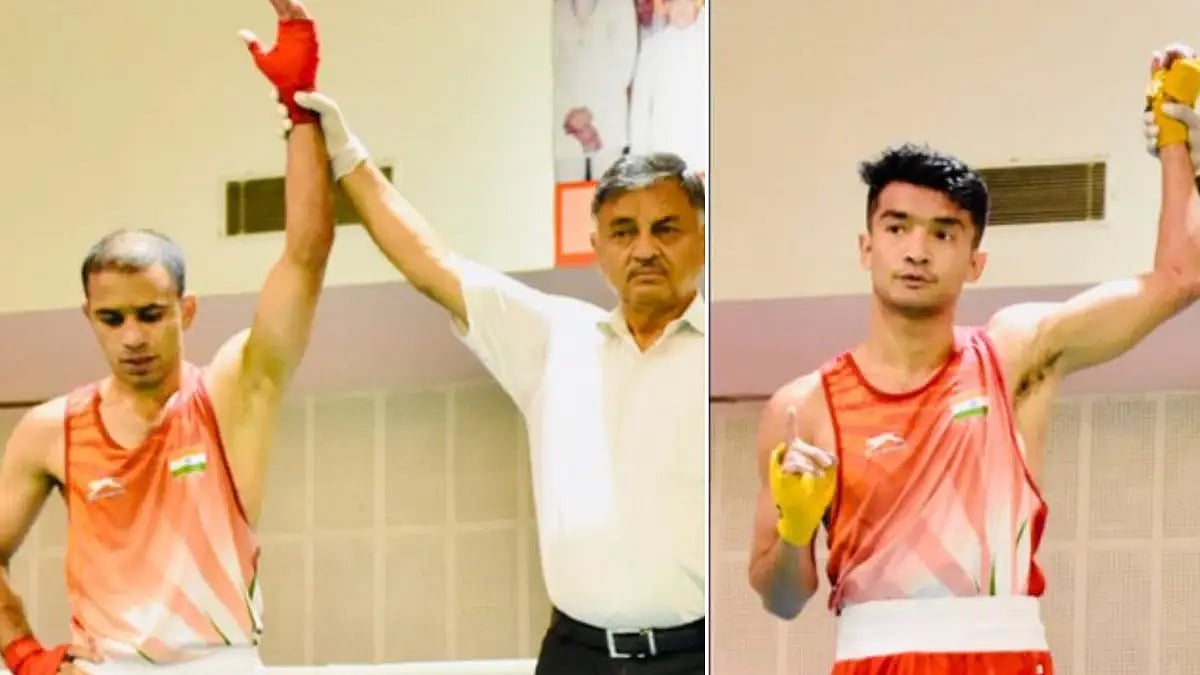 While Amit Panghal (left) secured his place in the 51 kg division, Shiva Thapa clinched the 63.5 kg 