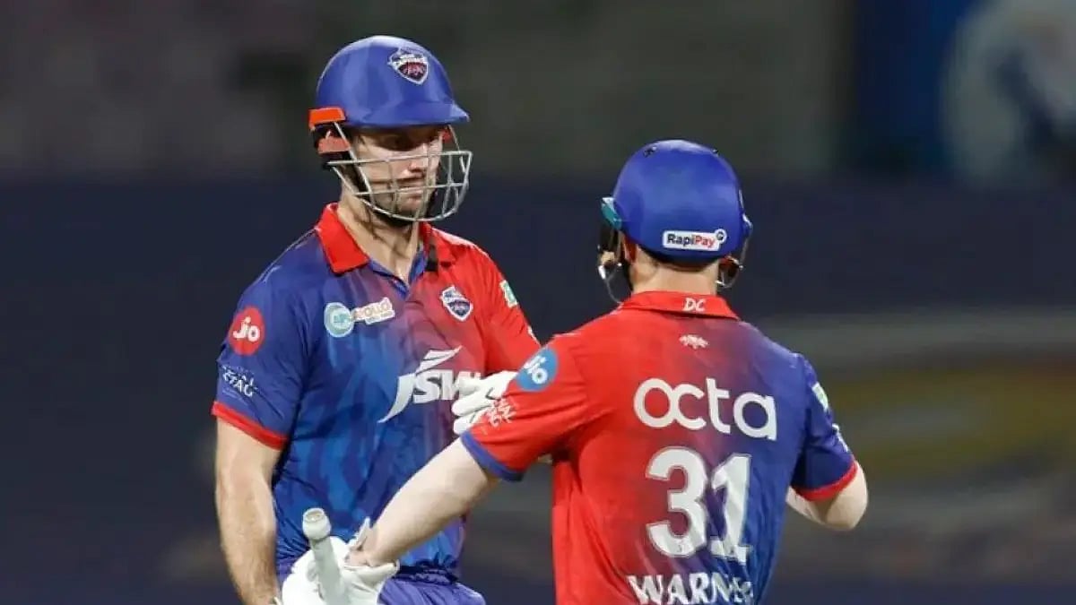 Mitchell Marsh (left) scored 251 runs for Delhi Capitals across eight matches in IPL 2022.