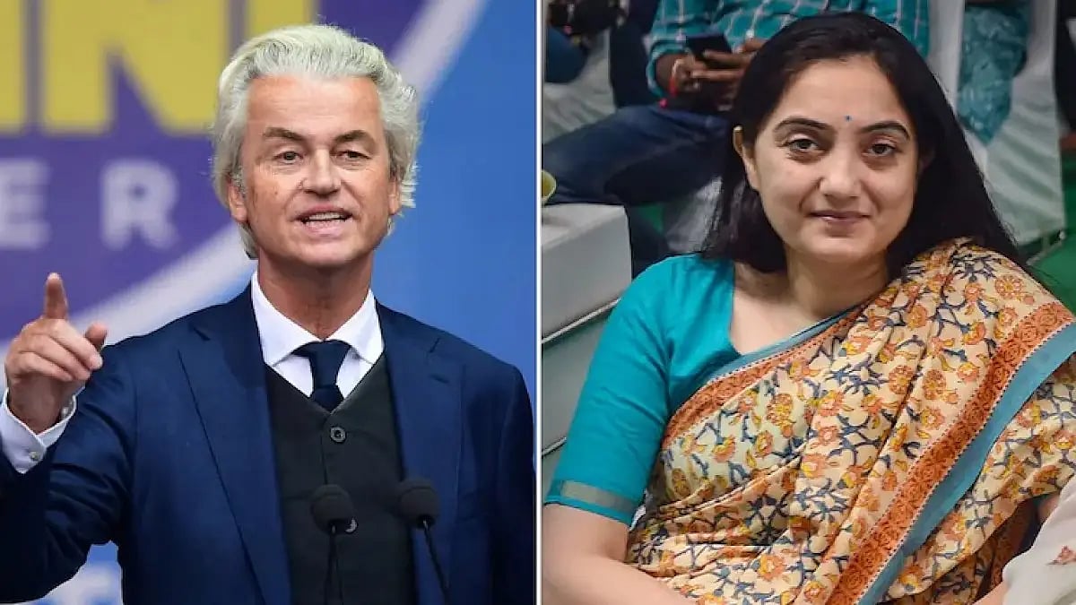Dutch MP Geert Wilders (Left) and suspended BJP Spokesperson Nupur Sharma (Right)