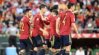 Live Streaming Of Spain Vs Czech Republic: Watch UEFA Nations League 2022-23, Group A2 Match Live Spain's Alvaro Morata (second left) celebrates after scoring a goal during UEFA Nations League match