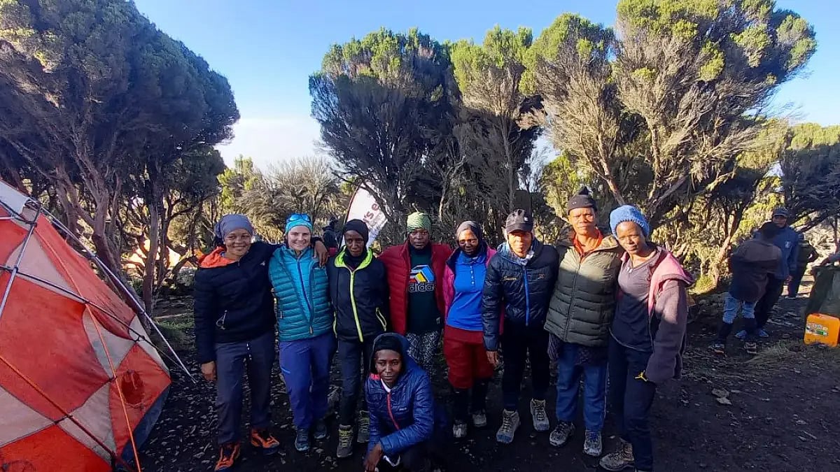 The team of female porters in Tanzania