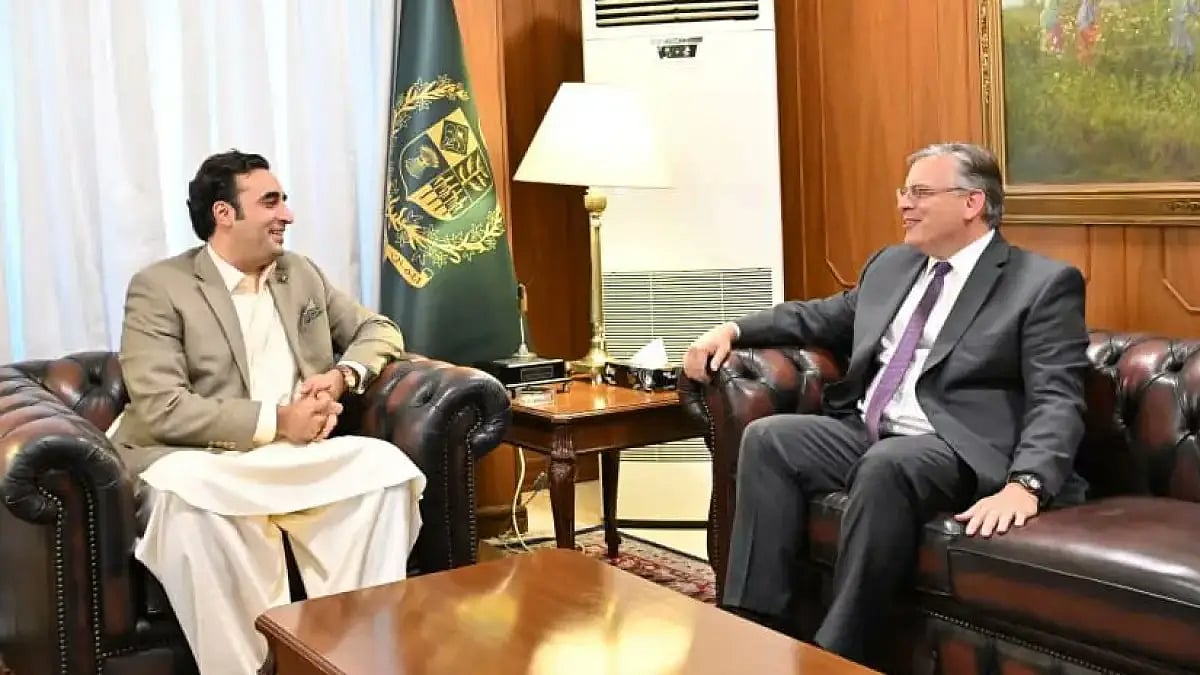 New US Ambassador to Pakistan Donald Blome with Pakistan's Foreign Minister Bilawal Bhutto-Zardari