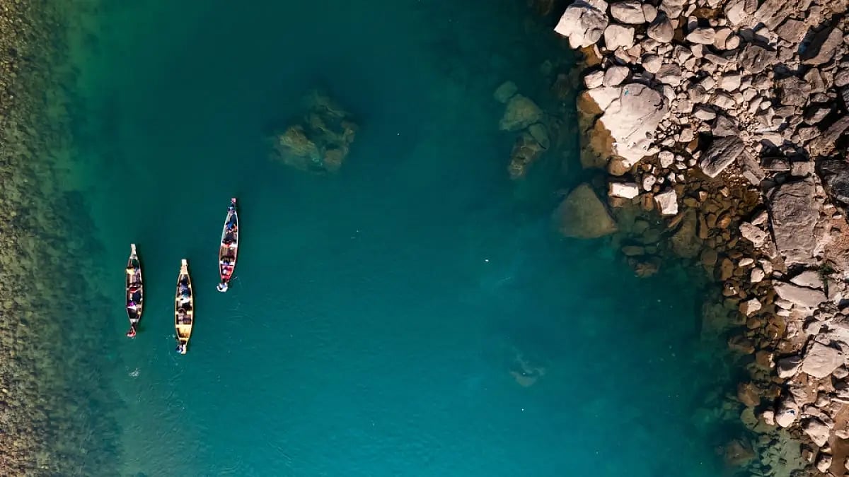 The Umgot river in Meghalaya 
