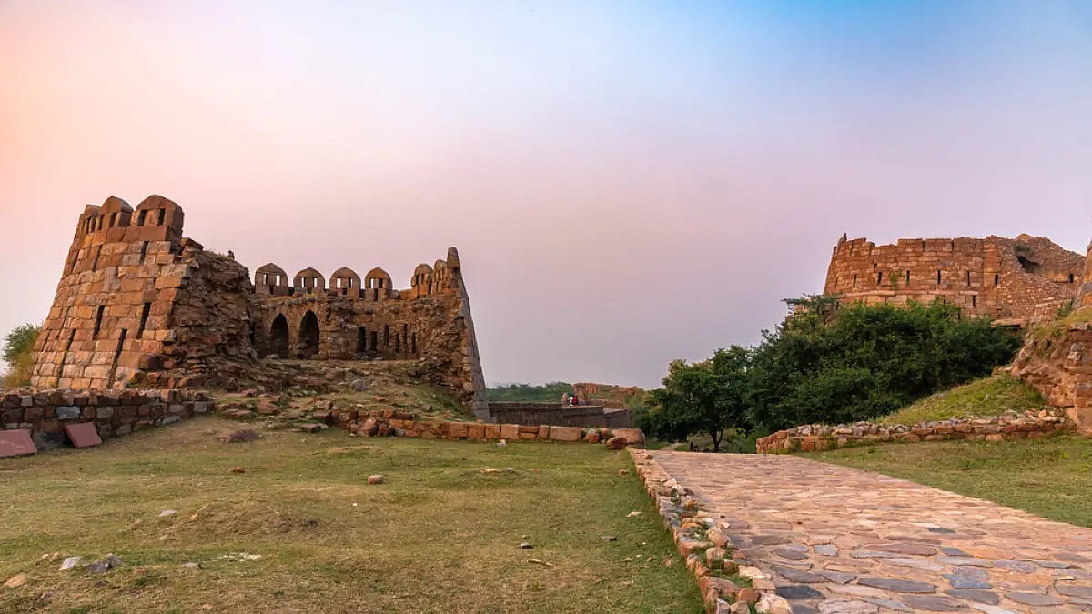 Ruins of the Tughlaqabad Fort where the two baolis are situated 