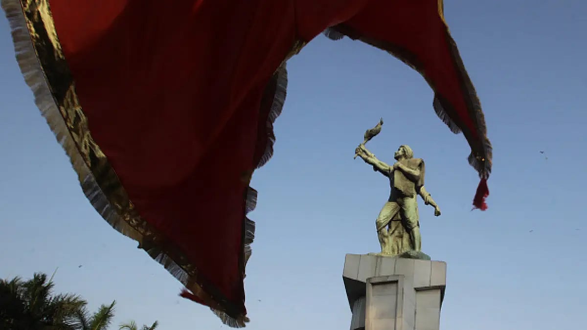 Shiv Sena flag.