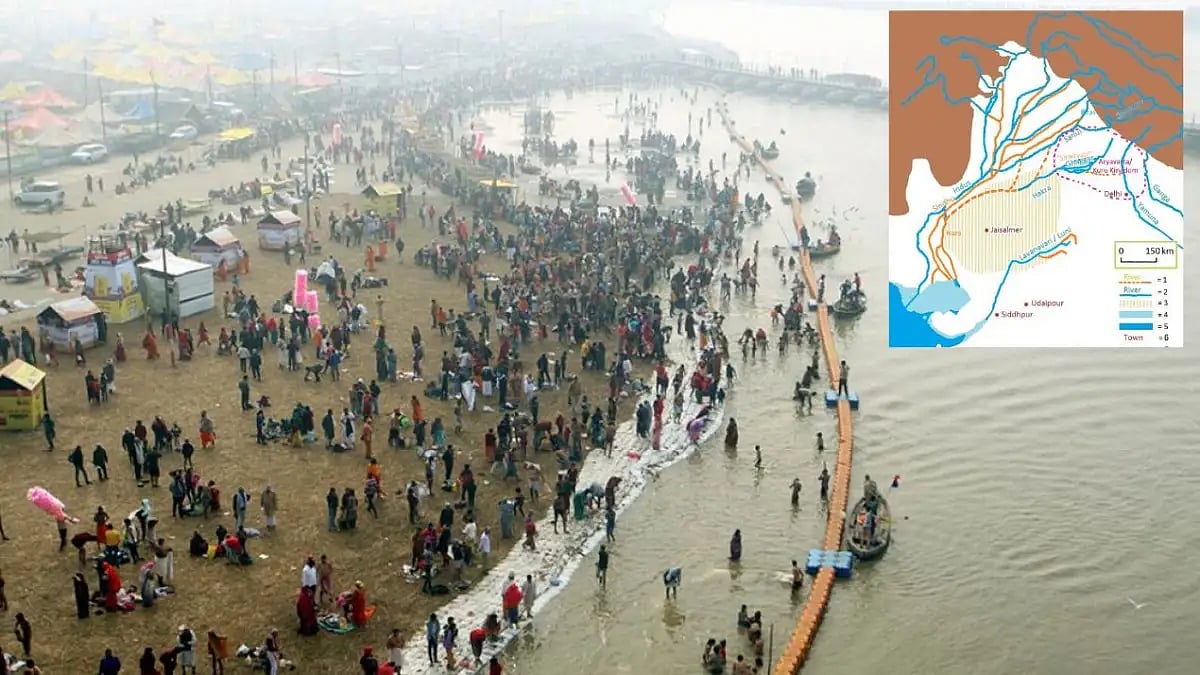 Saraswati River (inset) has been mentioned in several Hindu scriptures such as the Vedas and Puranas