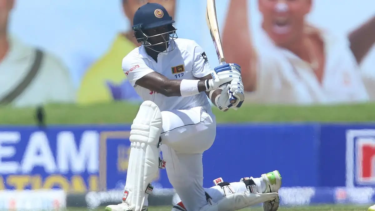 Angelo Mathews scored 39 in the first innings against Australia in the first Test.
