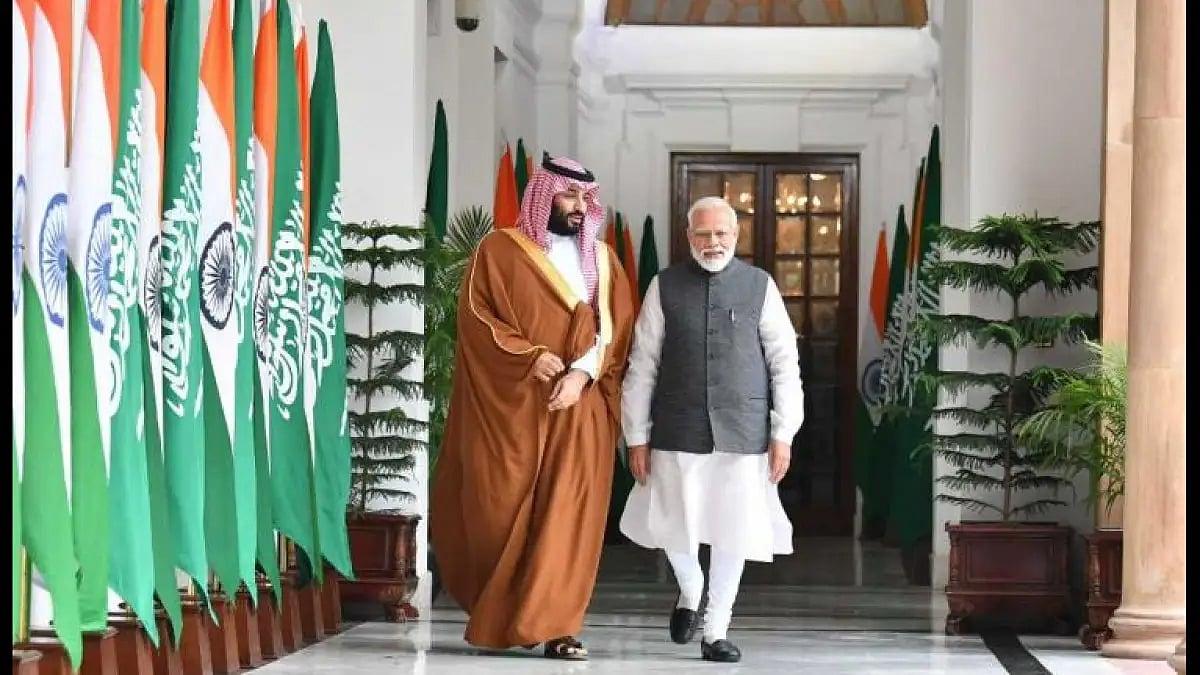 Mohammed Bin Salman, crown prince of Saudi Arabia and PM Narendra Modi.