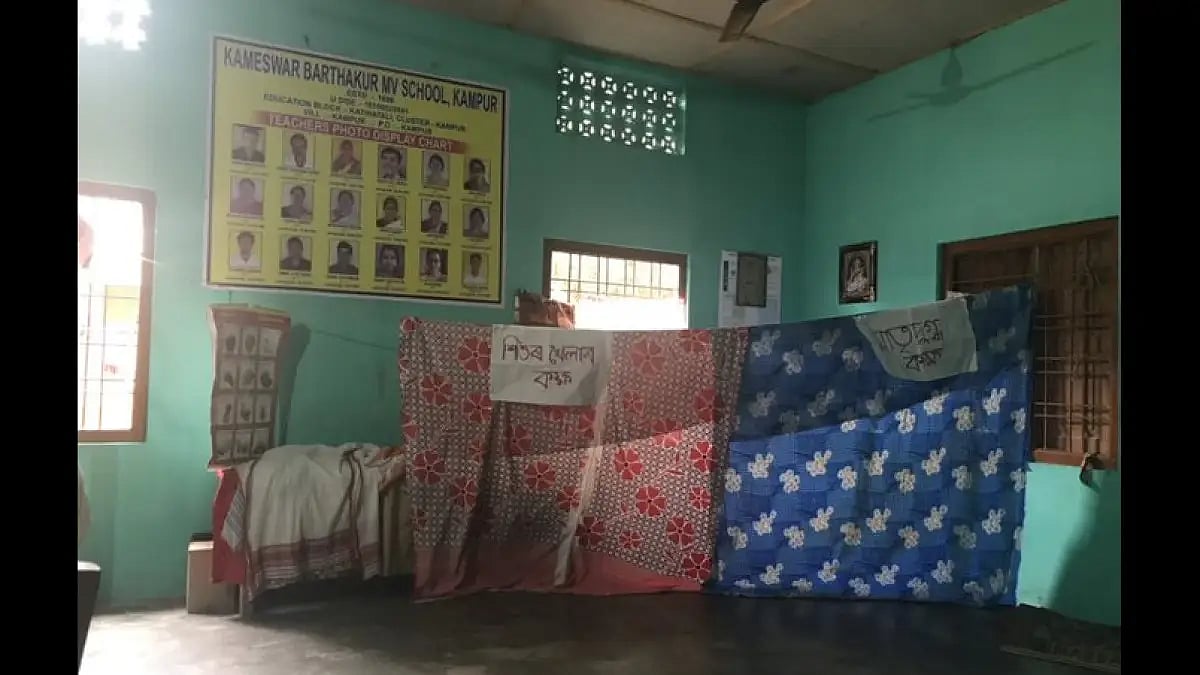 Health camp inside a relief camp. 