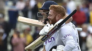 Joe Root, left, and Jonny Bairstow were involved in an unbeaten 269-run stand in 316 balls.