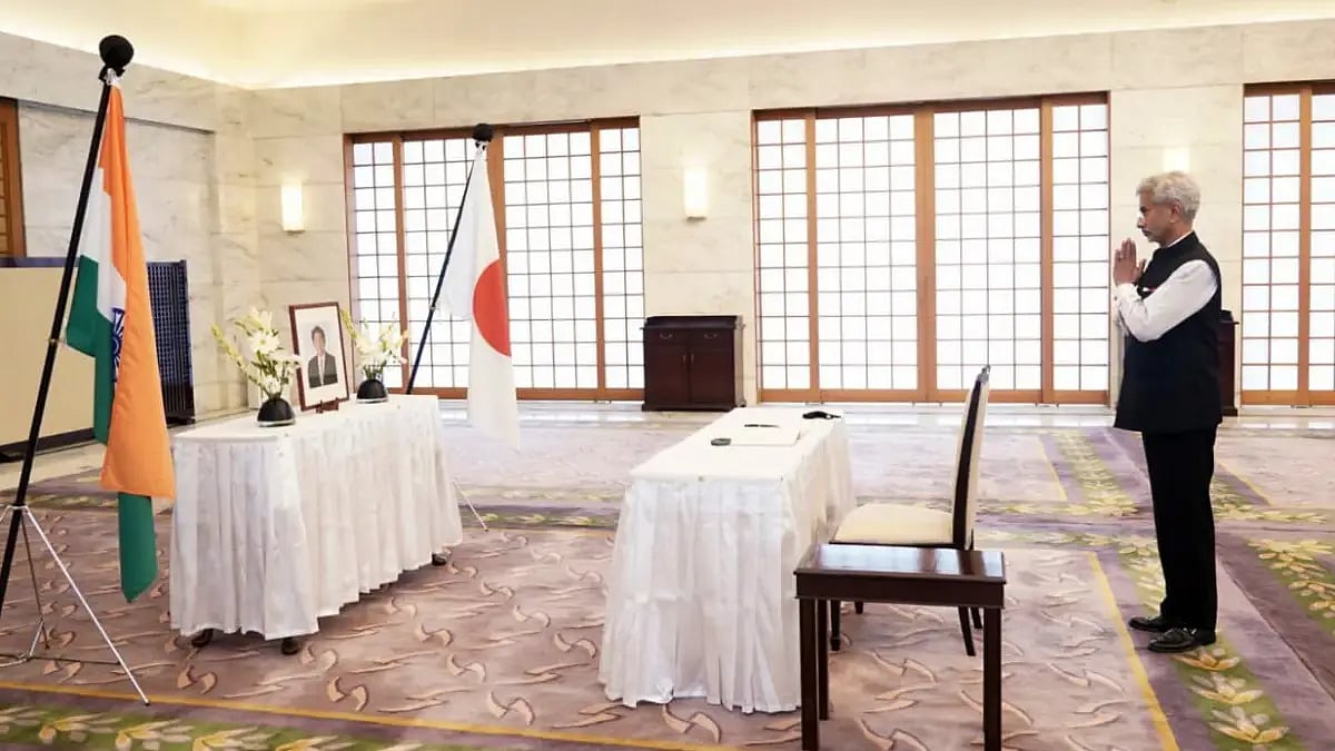 External Affairs Minister S Jaishankar at Japanese embassy to convey condolences 