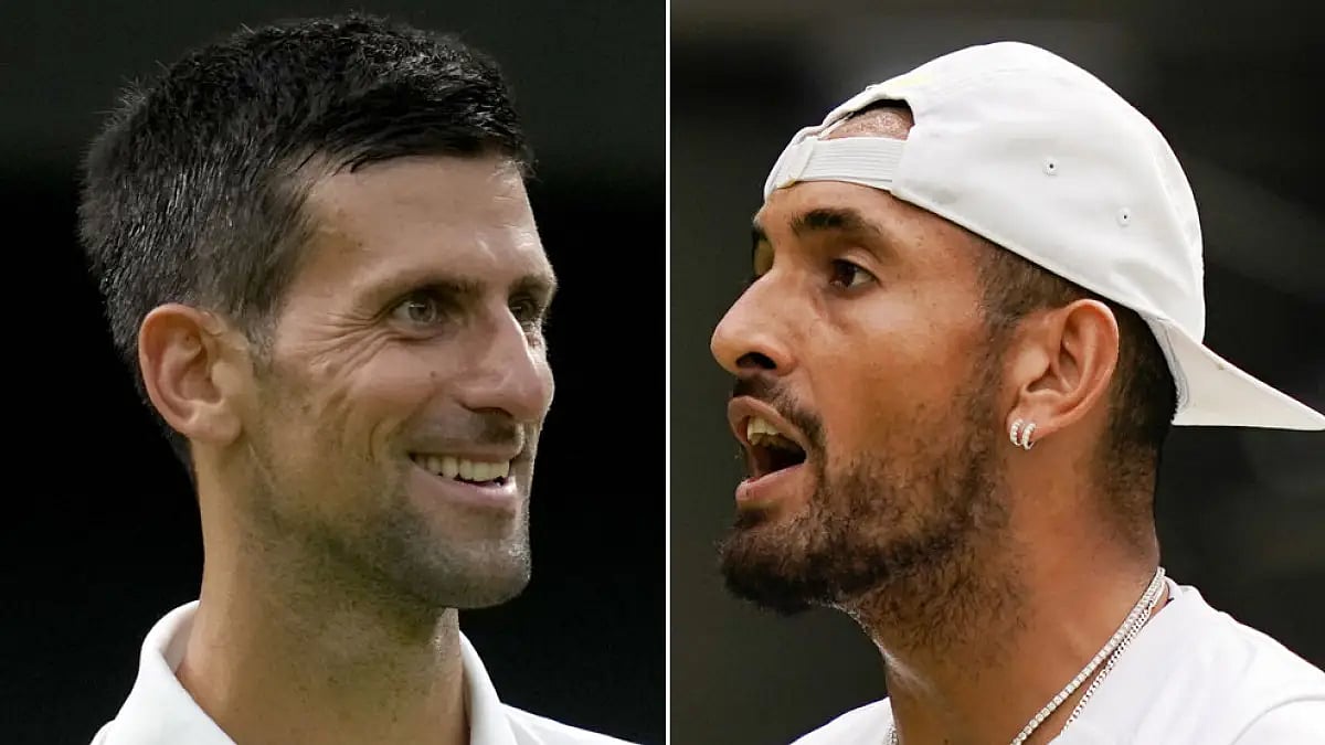 Novak Djokovic, who plays Carlos Alcaraz for the Wimbledon title on Sunday, said he hopes Kyrgios can compete again. - null