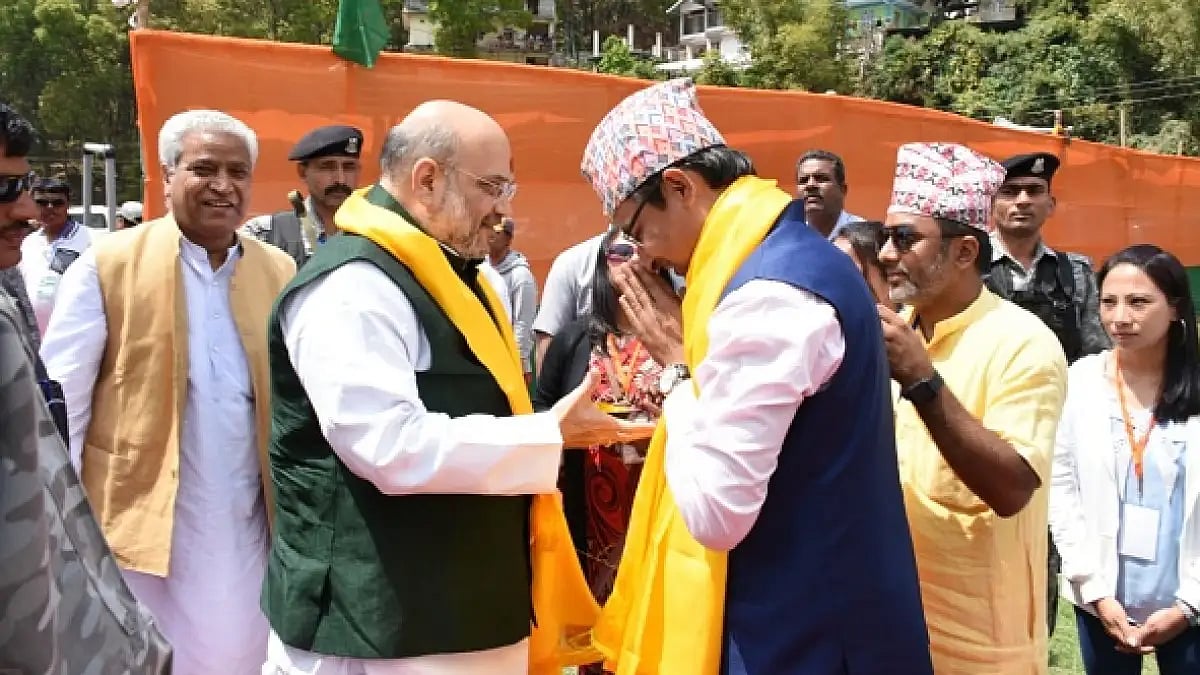 Amit Shah at an election camping rally in Darjeeling in April 2019 