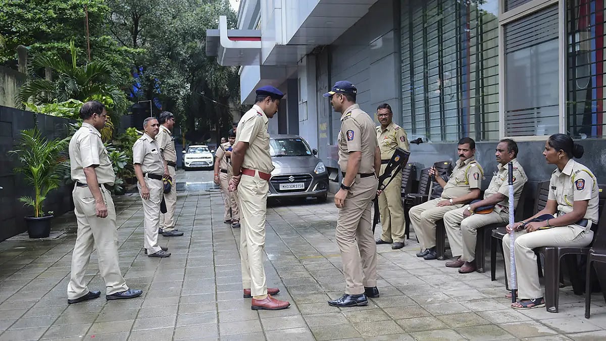 Security outside MP Rahul Shewales office 