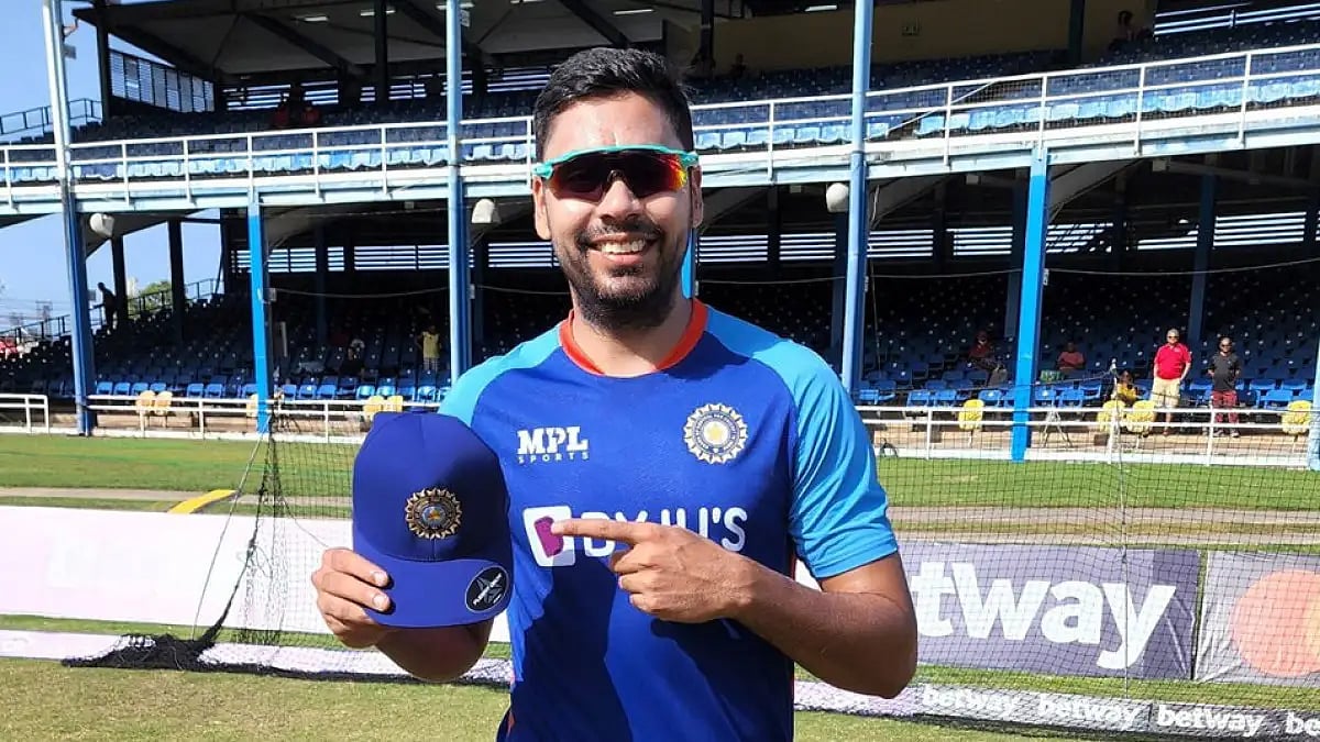 India pacer Avesh Khan with his ODI cap