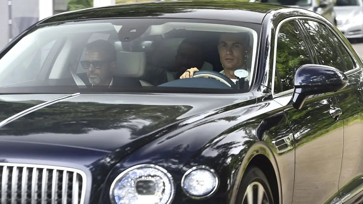 Agent Jorge Mendes was pictured in the car driven by Cristiano Ronaldo.