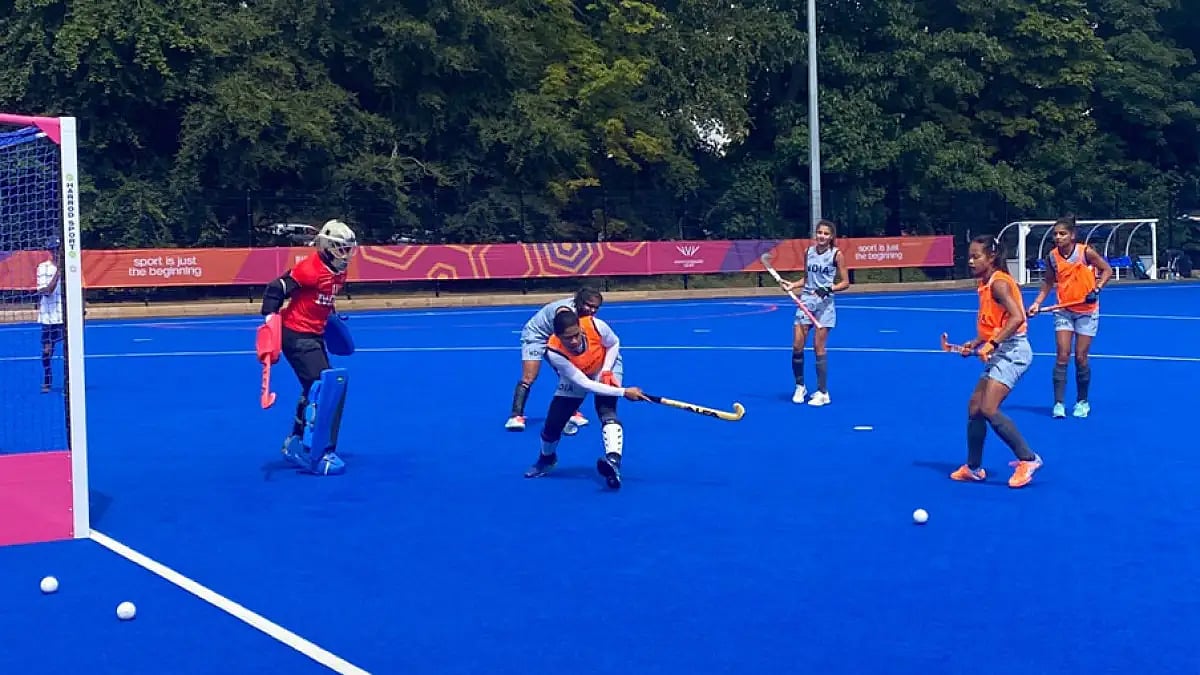 India women hockey players during a practice session. India are seeking to end medal drought.