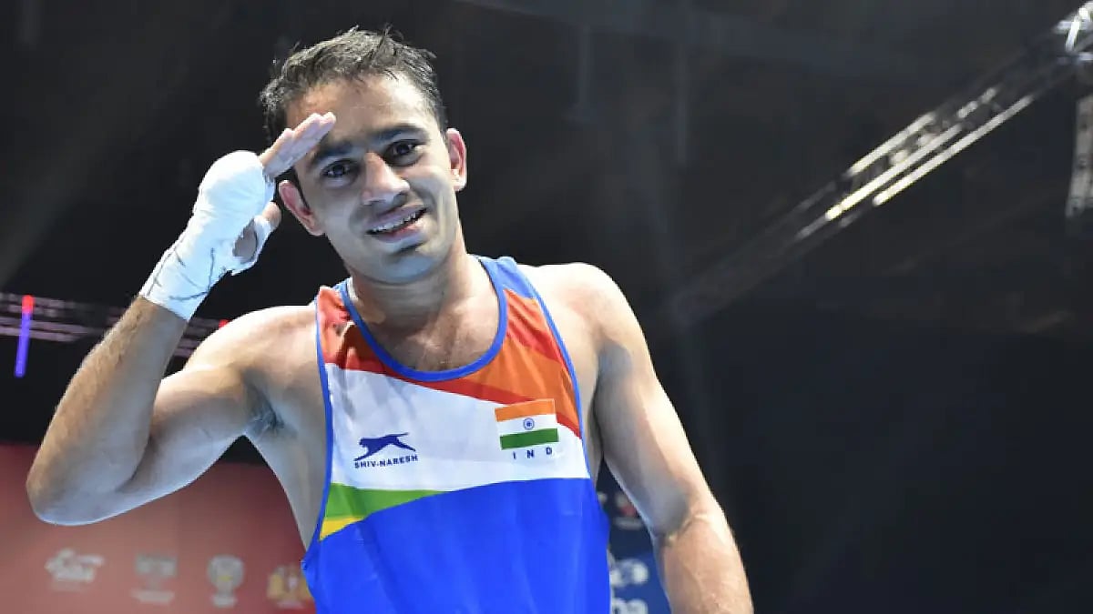 Amit Panghal will face Lennon Mulligan of Scotland in the next round.