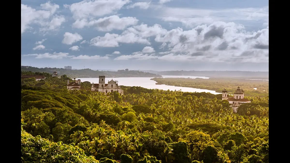 Picturesque Goan landscape during monsoon