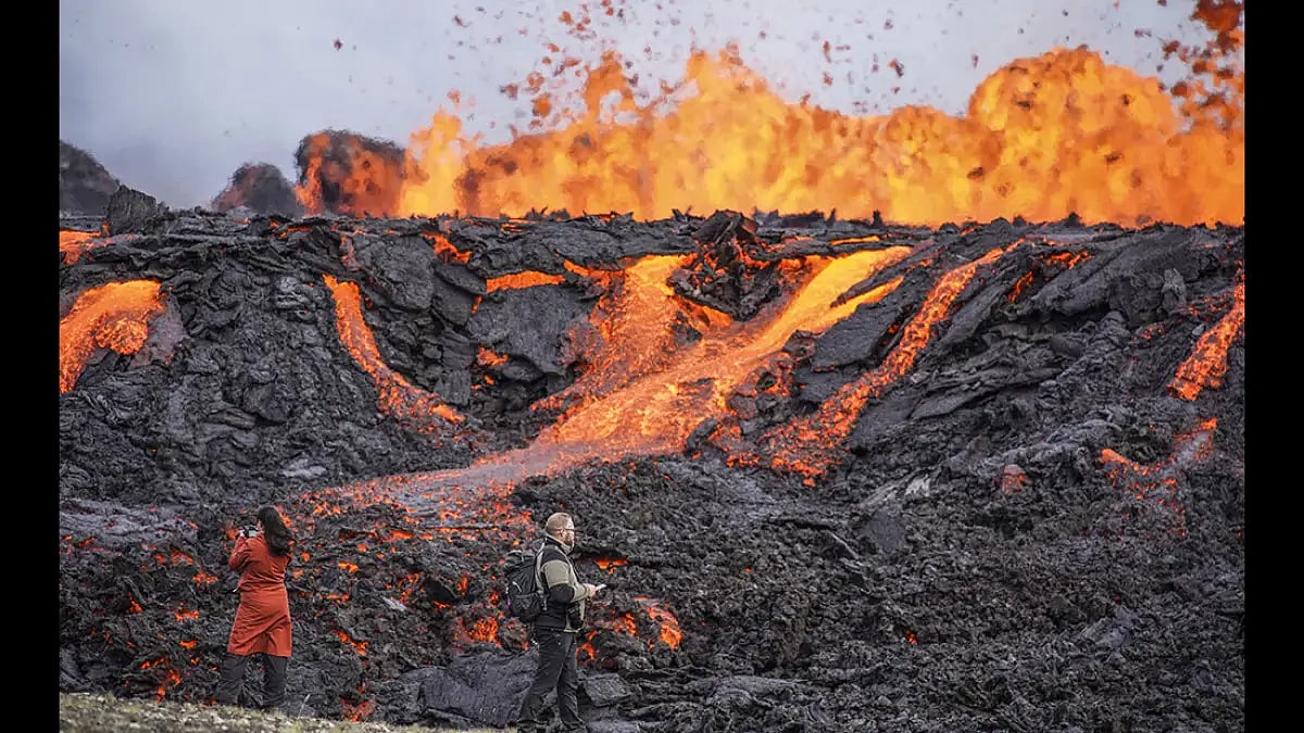 Fagradalsfjall Volcano Erupts In Iceland