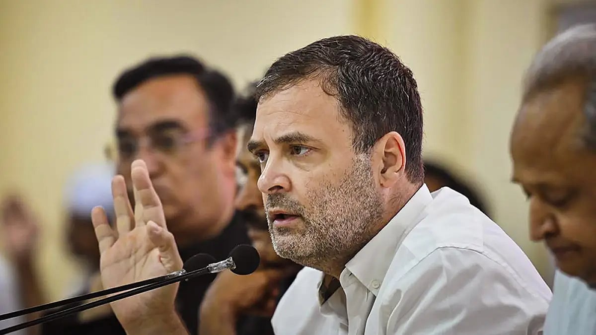 Rahul Gandhi addressing media 