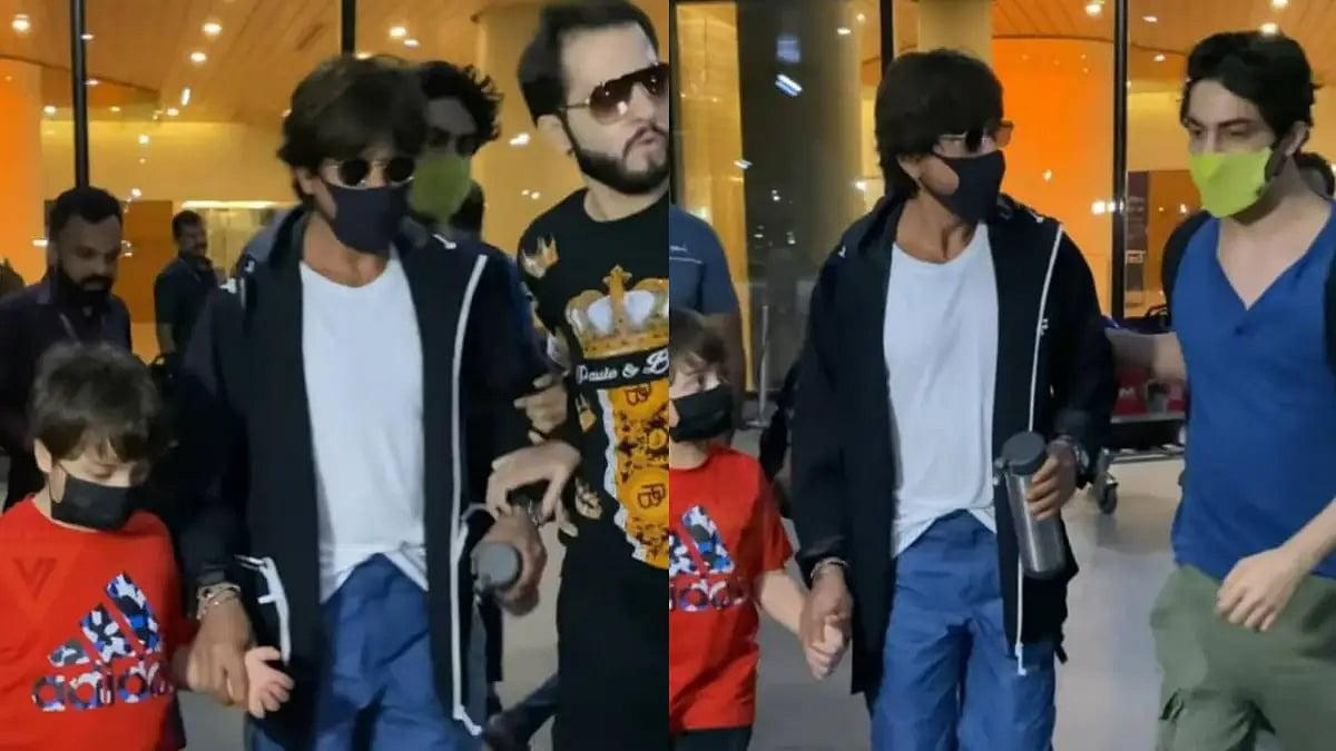 Shah Rukh Khan with sons AbRam Khan and Aryan Khan