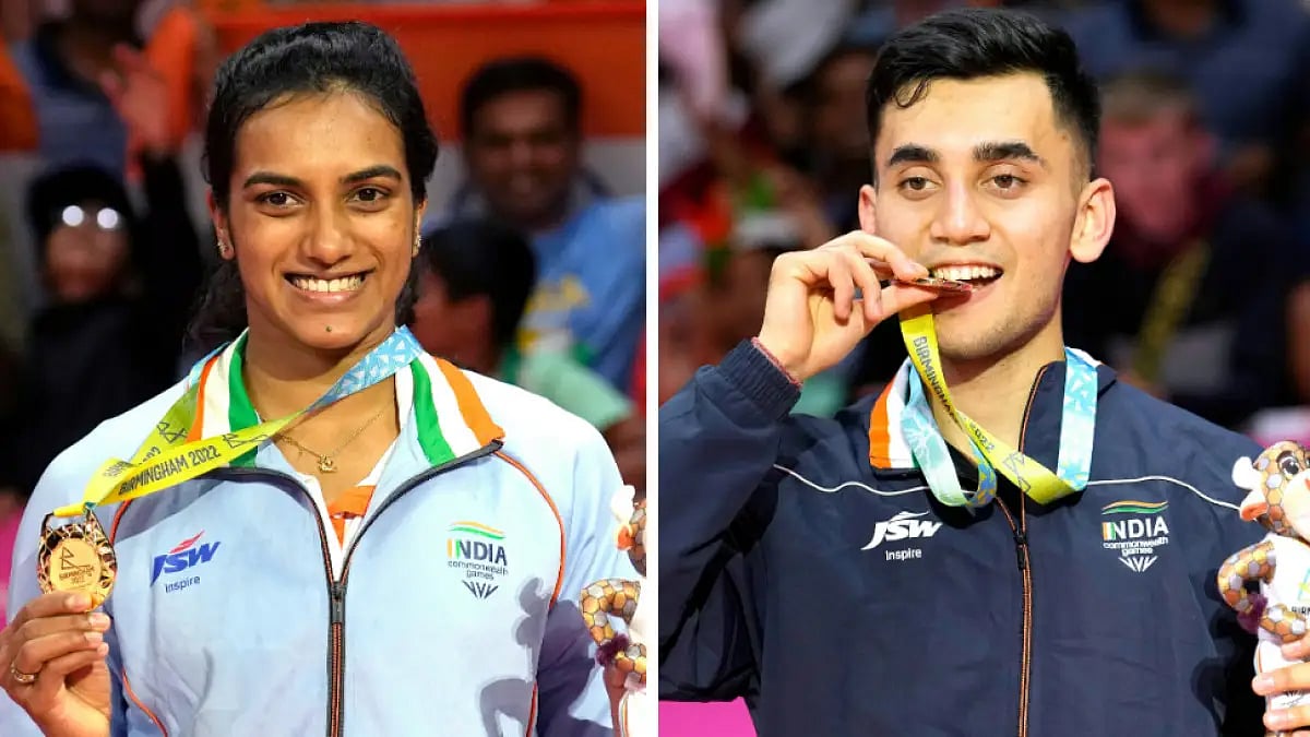 PV Sindhu and Lakshya Sen hog limelight on final day of Commonwealth Games 2022 with gold medals. Photo: AP
