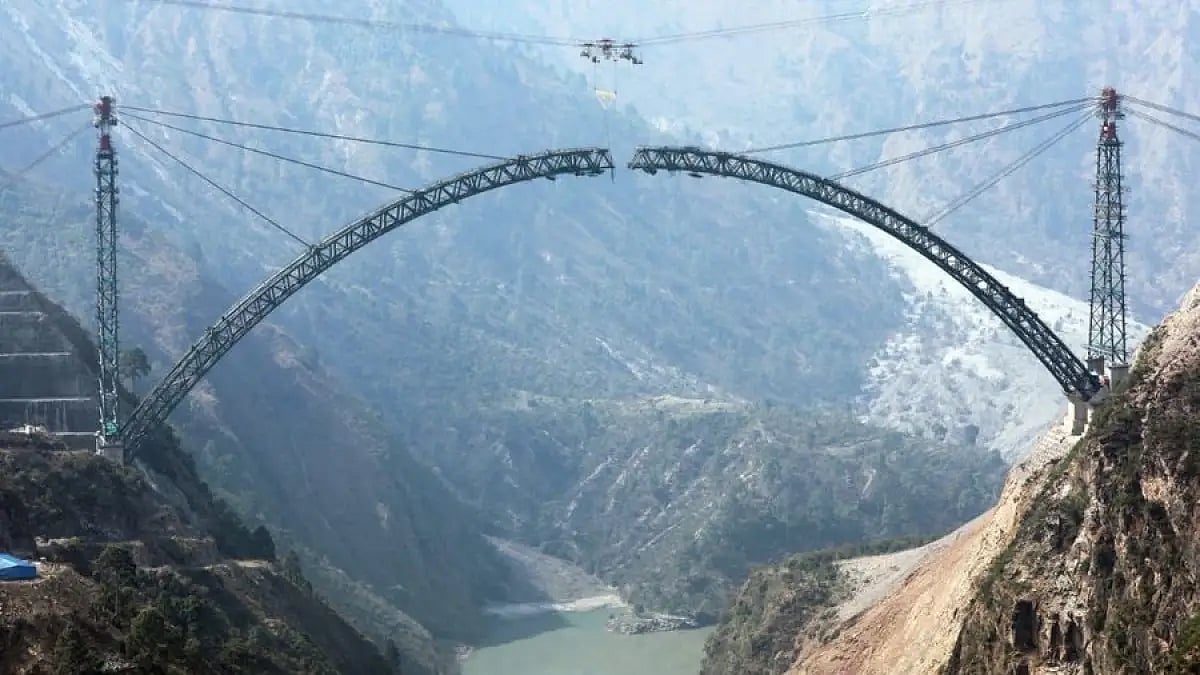 The Anji Khad Bridge is a 1,315-metre long